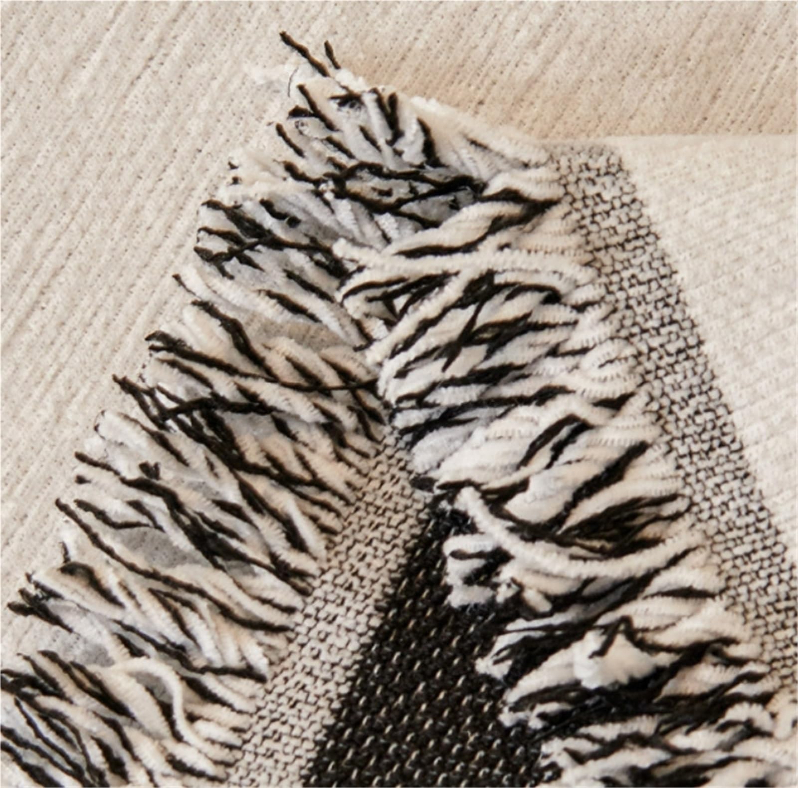 Serviette De Canapé en Chenille Couverture De Canapé Réversible Couverture De Canapé Noire Et Blanche Housse De Canapé Antidérapante Glands Décoratifs Housse De Canapé Double Face(180X230cm)