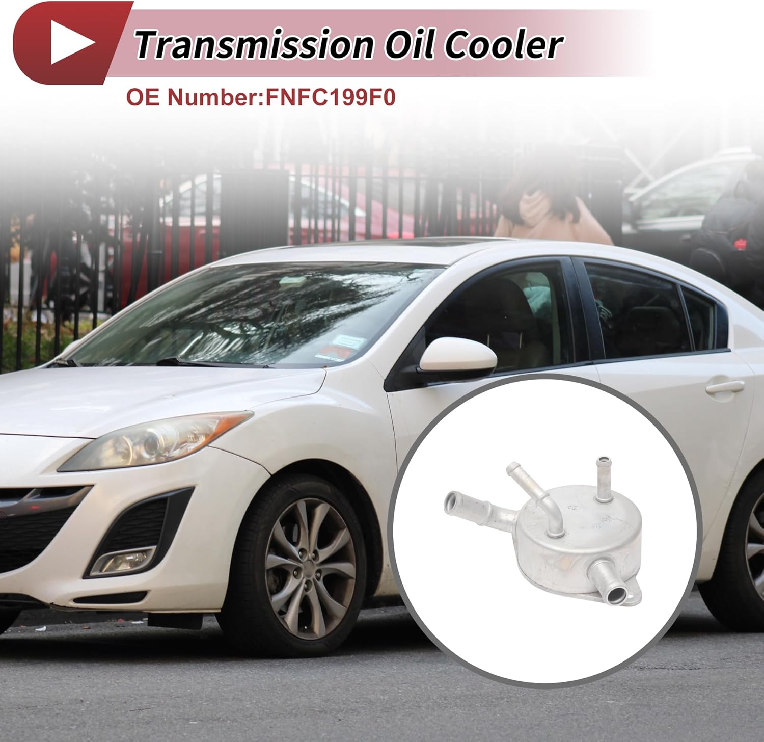Engine Oil Cooler for Mazda 3 2014-2019 Transmission Oil Cooler Trans Cooler No.FNFC199F0 Aluminum Alloy Silver Tone 1 Pcs Car