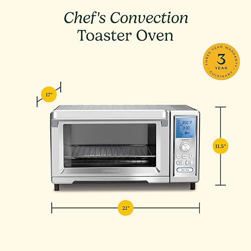 Miniatura 3 de Cuisinart Chef’s Convection Toaster Oven, 1800-Watt Electric Oven with 15 Cooking Functions, Fits 13" Pizza, 9"x13" Baking Pan, and Full
