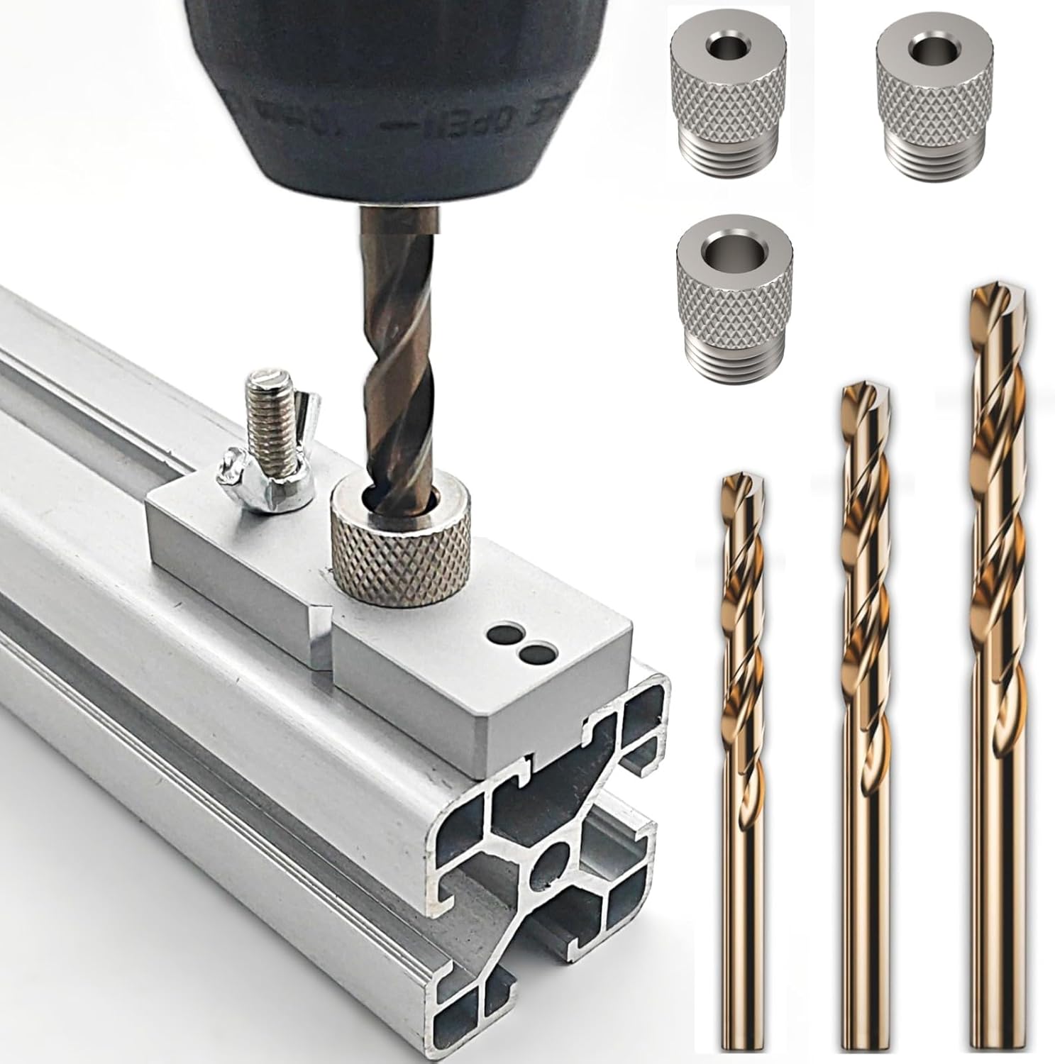 Aluminum Extrusion Drill Jig Accessories Access Hole For 20 30 40 Series European Aluminum Profile with M5 M6 M8 Drill Bits