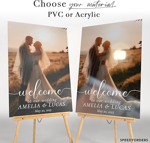 Miniatura 2 de Letrero de bienvenida de boda personalizado con foto, letreros de fotografía de boda personalizados para recepción, letreros de recepción de boda