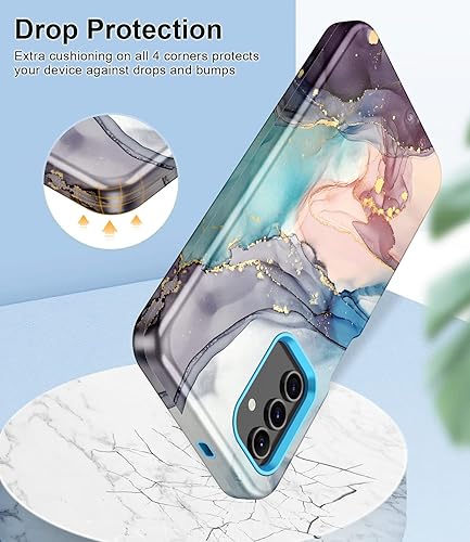 Miniatura 4 de Btscase Para Samsung Galaxy A13 5GGalaxy A32 5GGalaxy A12, 5 en 1 con 2 protectores de pantalla + 2 protectores de lente de cámara, cubierta de tres