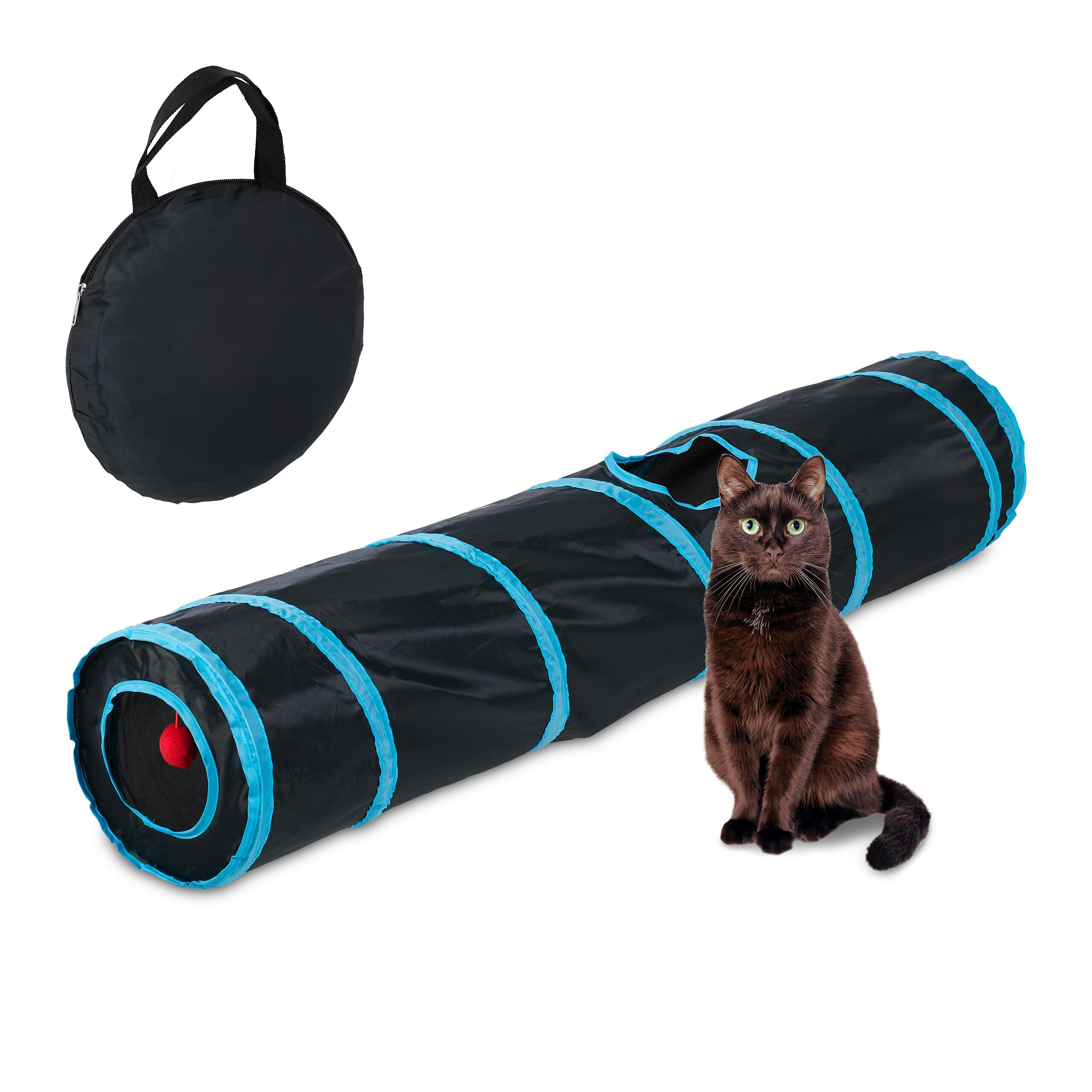 Tunnel pour chat interactif en nylon résistant à 3 sorties pour furet et lapin