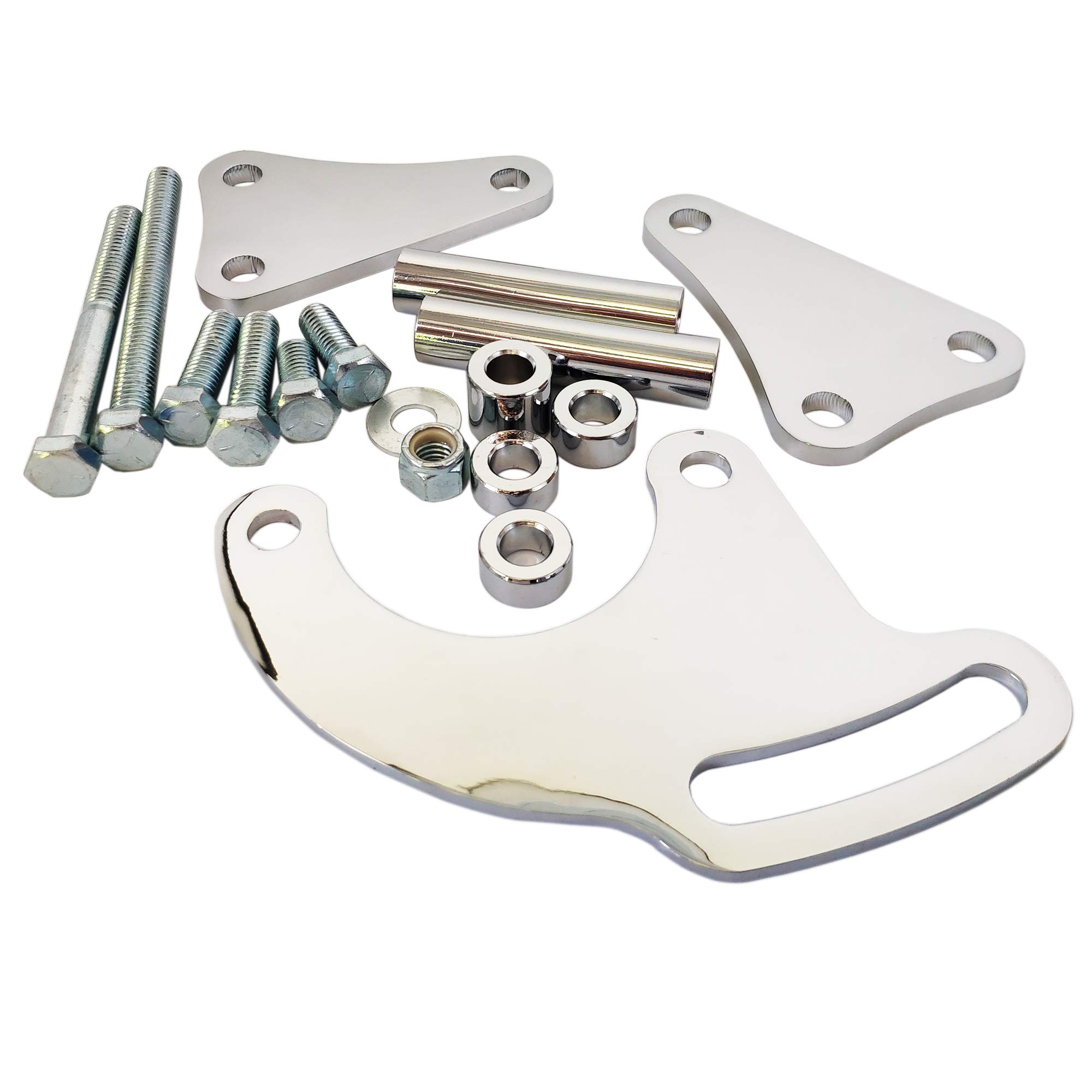 Small Block Chevy Saginaw Power Steering Bracket SBC EWP LWP PS Long Water Pump 2 - View #7