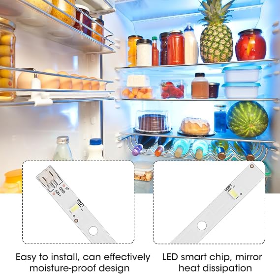 LED Strip Light for RONGSHENG HISENSE Refrigerator Lighting Light Bar E349766 MDDZ-162A 1629348 1529227 DC12V 2W Compatible with Kenwood Fridge KIFF5017 KIFF5020 KIFF7017 KIFF7020 KSBNDIX18-16x1cm [Energy Class A+++]