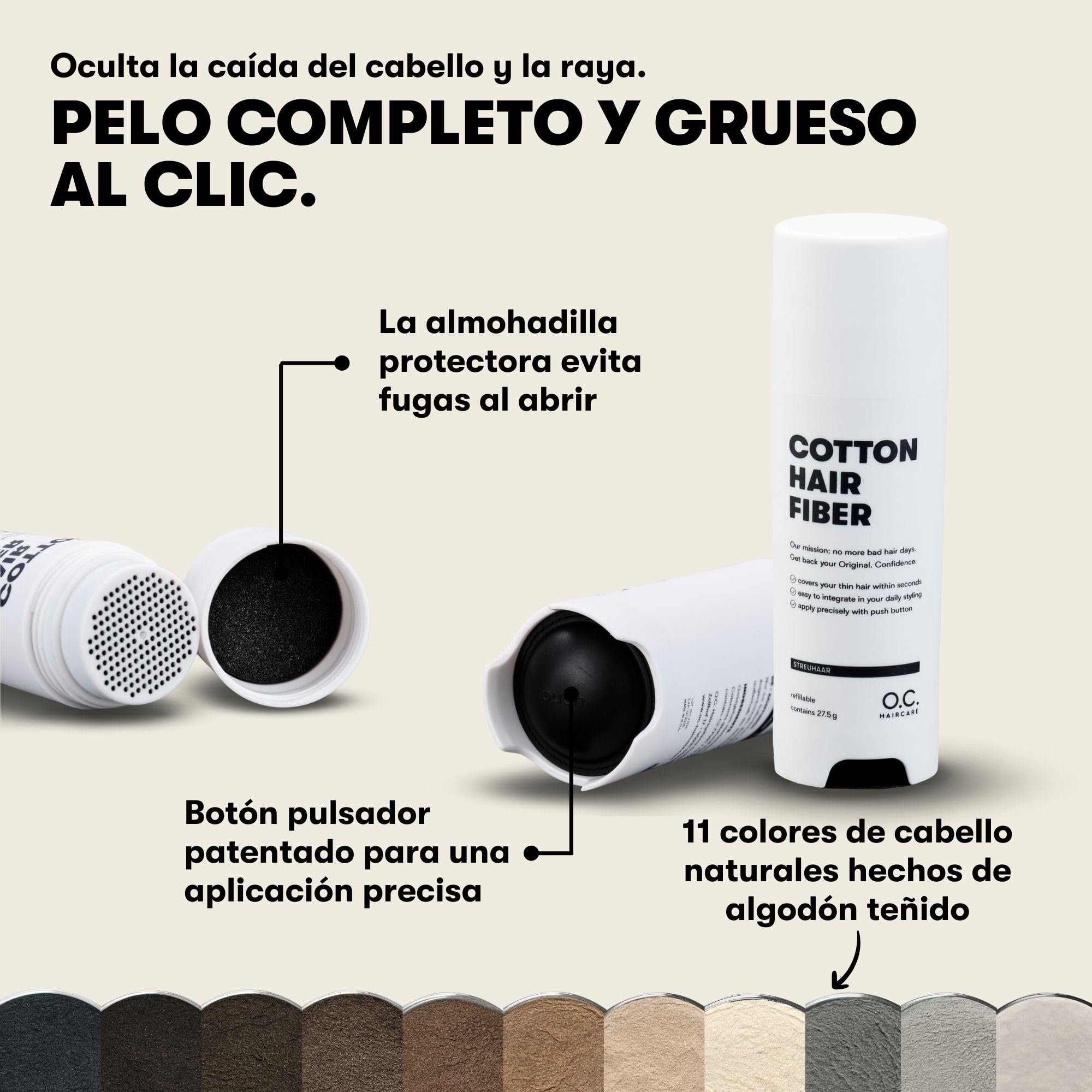 O.C. HAIRCARE Hair Thickening Fibres, for partings bald spots on the top and back of the head, recommended by leading salons - Image 2