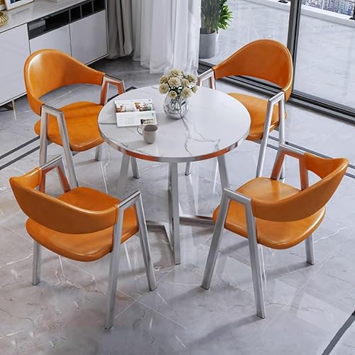 Miniatura 15 de YVYKFZD Juego de mesa y silla para sala de recepción de oficina, juego de mesa de comedor de cocina y café, mesa de conferencias redonda simple para