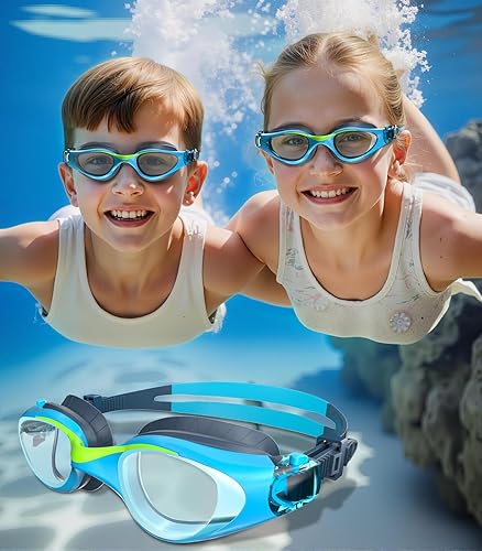 Miniatura 7 de Gafas de natación para niños de 6 a 14 años, antivaho con protección UV, gafas de natación transparentes, a prueba de fugas, para niños y niñas