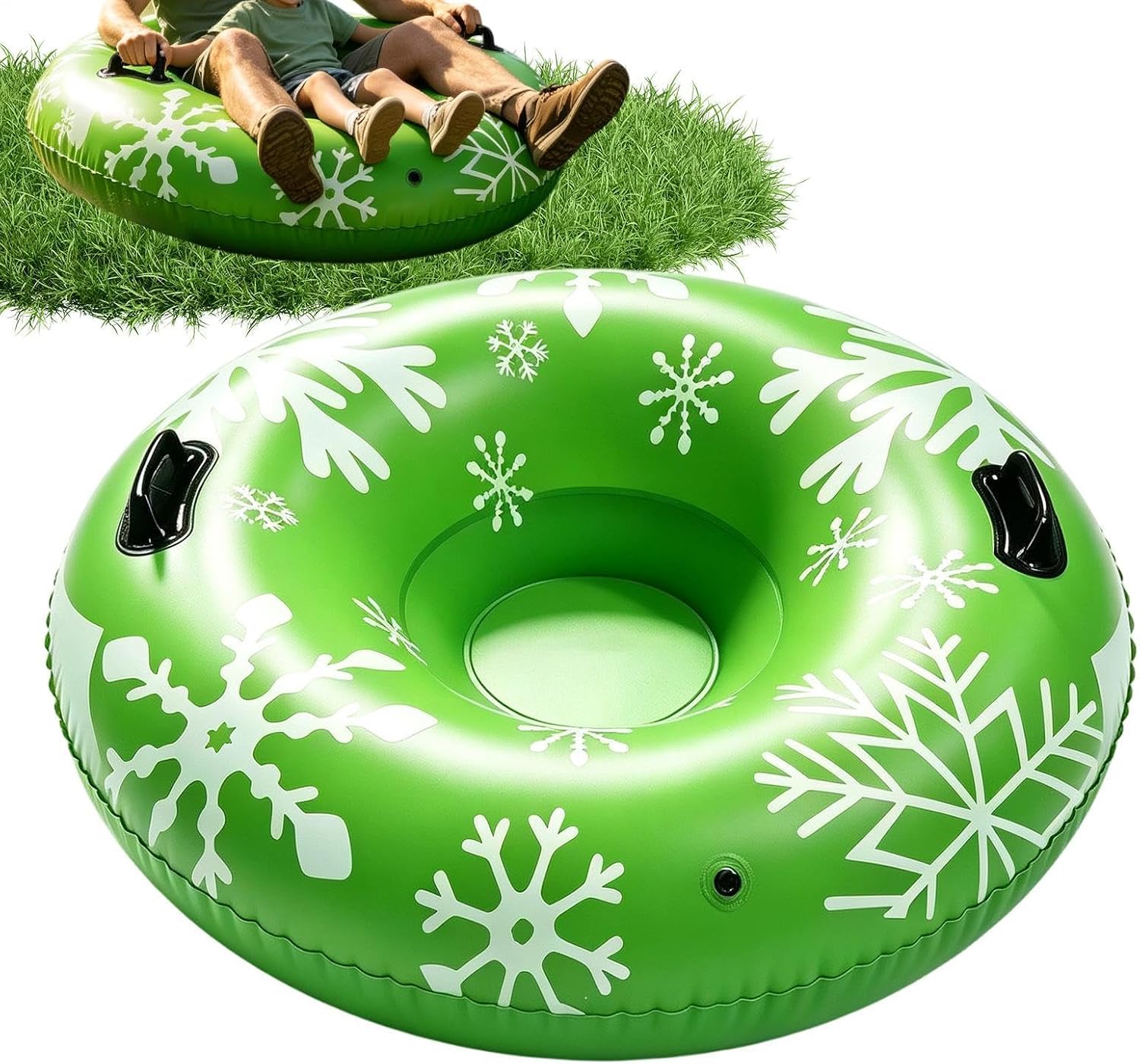 Inflatable Snow Tube, 90cm Heavy Duty Winter Sled for Kids and Adults | Inflatable Snow Tube, 90cm Diameter, Heavy Duty PVC, Winter Sledding, Outdoor Fun For Family