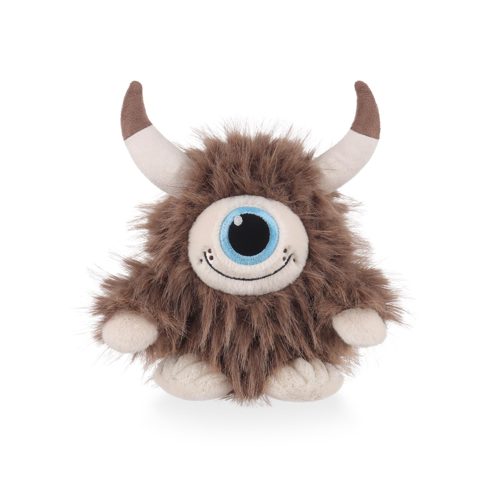 Apricot Lamb One-eyed Monster Ted Plushies Stuffed Animals for Kids, Soft Cute Plush Toys for Baby Girl and Boy, Fluffy Brown 8 Inches