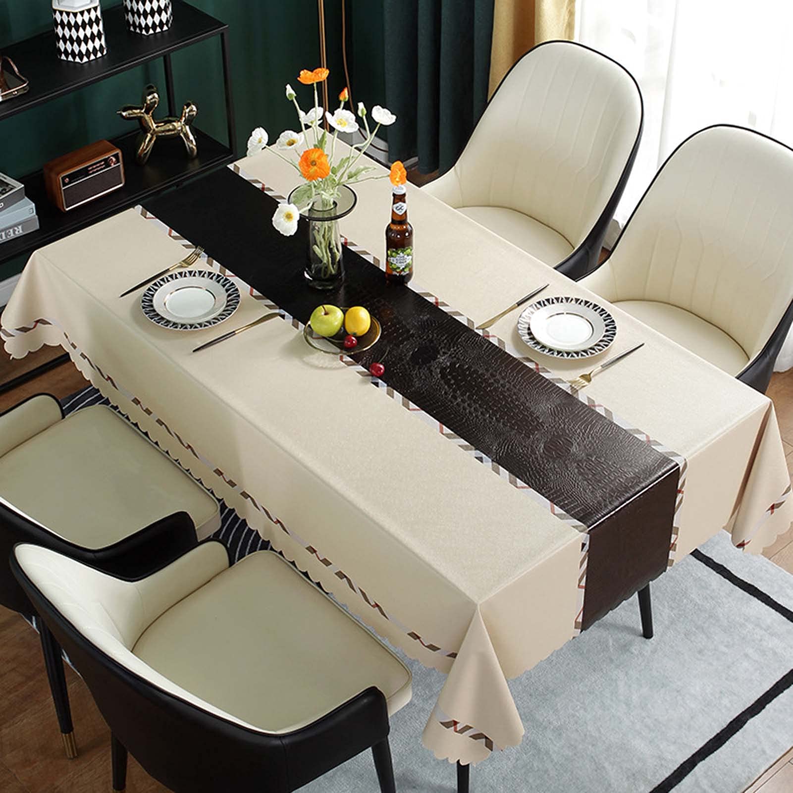 Nappe de cuisine imperméable et lavable pour table rectangulaire
