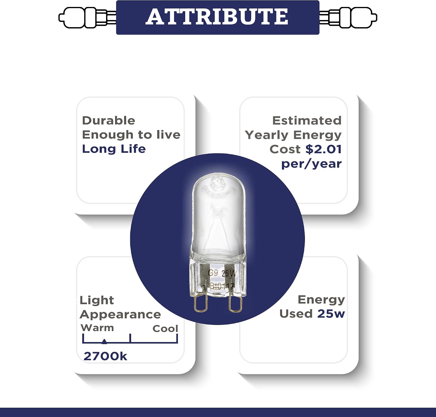 Letar Lighting G9 Halogen Light Bulbs | 10-Pack of 2700K Soft White 40W Dimmable Lamps for Indoor/Outdoor Fixtures, Ceiling Fans & Pendants | 120V, 470 Lumens, Energy Saving, G9/Q40/CL/T4/JCD/JD Base