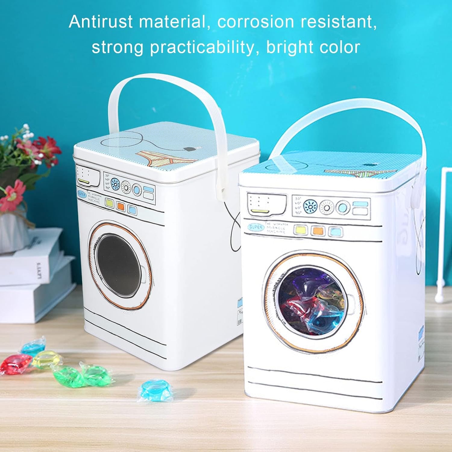 Large Capacity Washing Machine Modeling Powdered Laundry Detergent Container with Perspective Window, Multifunctional Storage Box for Snacks, Pills, and Household Items image 4