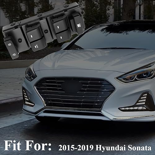 Miniatura 8 de TINJO Interruptor maestro de elevalunas eléctrico delantero izquierdo para Hyundai Sonata 2015 2016 2017 2018 2019 Reemplazar OEM 93570-C1000 para