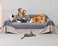 Vista 35 de Loiion Fundas de sofá para sofá de 3 cojines, funda gris resistente a los arañazos de gatos – Fundas protectoras antideslizantes y gruesas