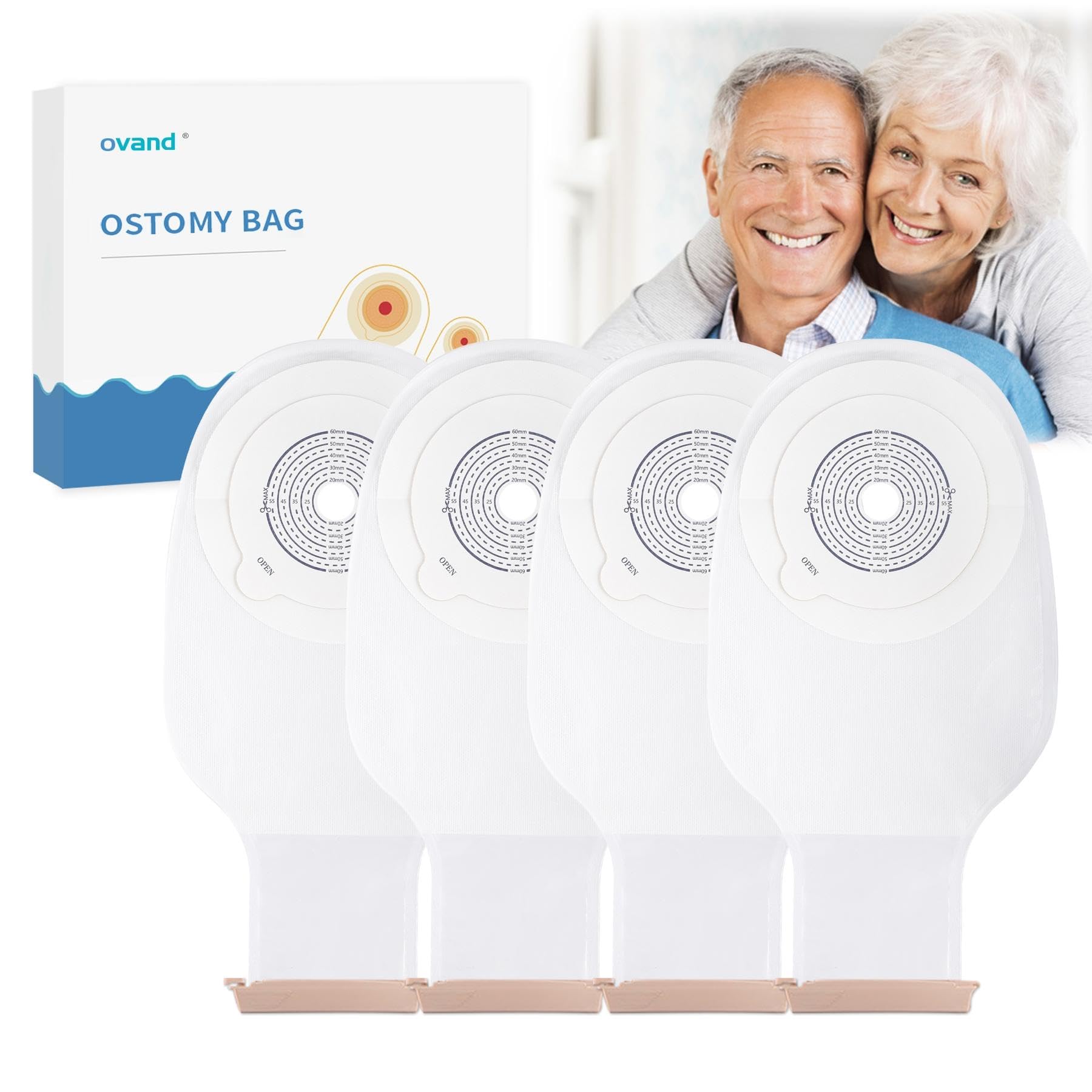 10 bolsas de colostomía, suministros de ostomía, bolsa de ostomía drenable de una pieza para el cuidado del estoma de ileostomía, cortadas a medida (10 unidades, sin carbón activado)