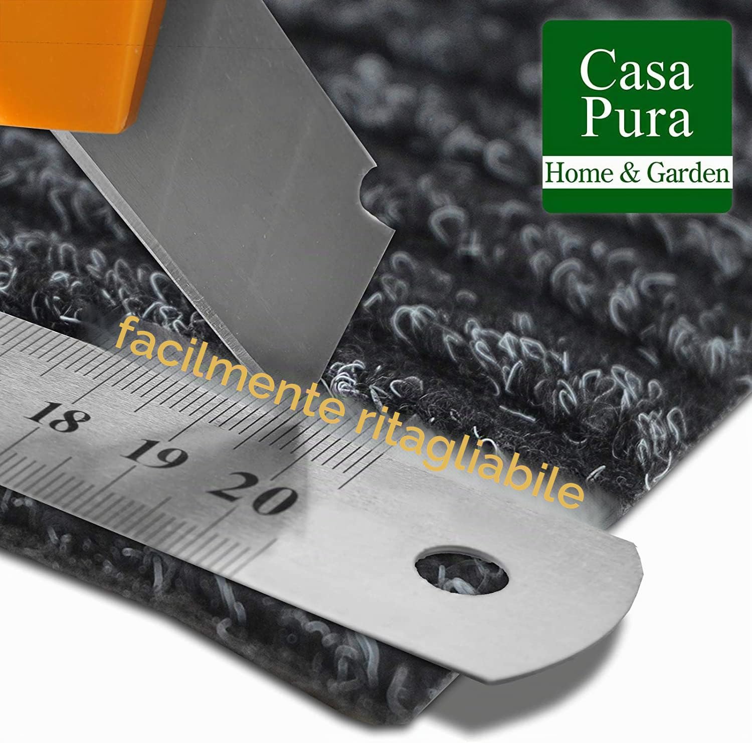 casa pura Tappeto da Cucina Granada, Resistente, per Cucina e corridoio, UVM, Tappeto Antiscivolo, per Tutti i Pavimenti, Polipropilene, Decorazione da Cucina, Anthrazit, 80 x 250 cm