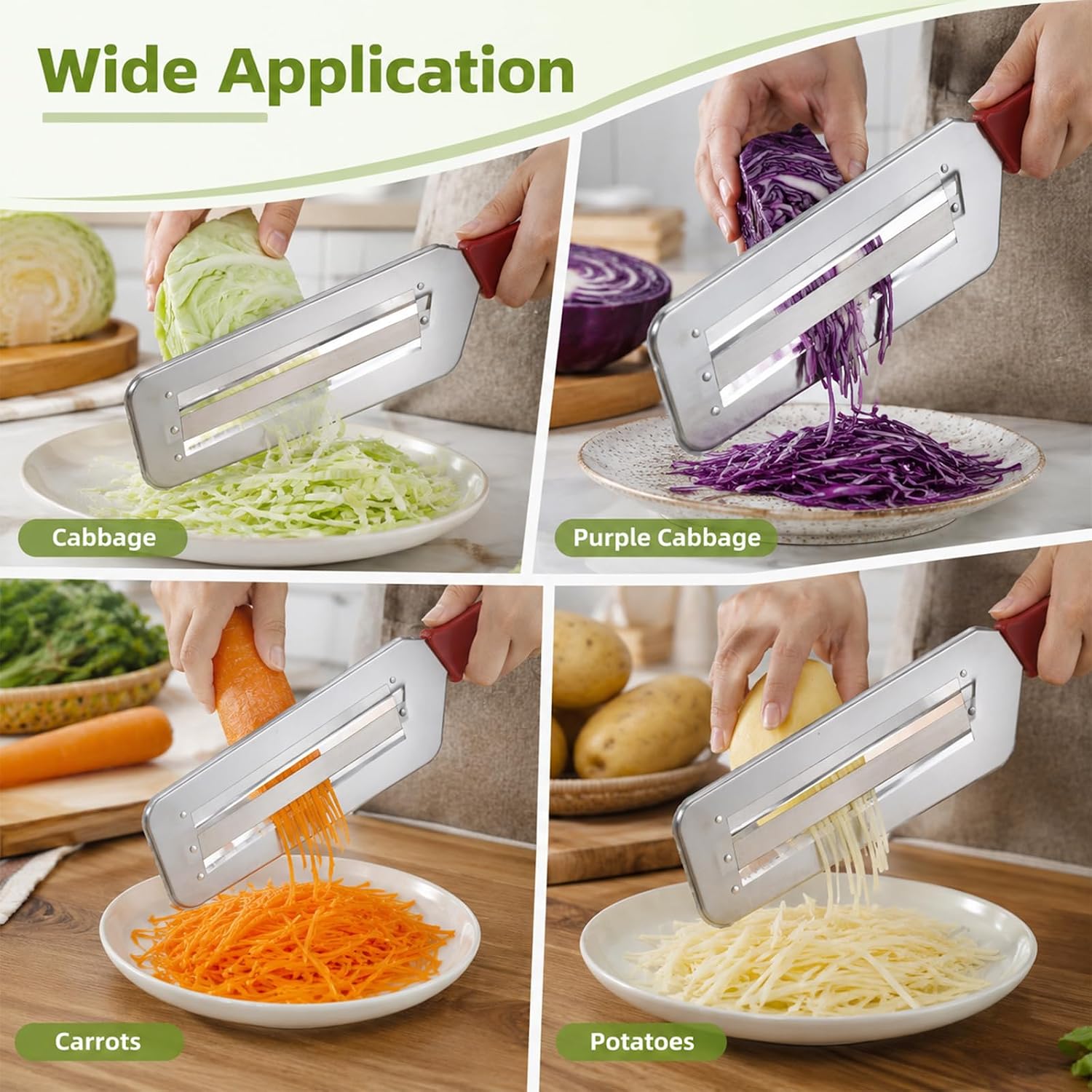 Cabbage Shredder for Coleslaw, DualBlade Cabbage Slicer Shredder