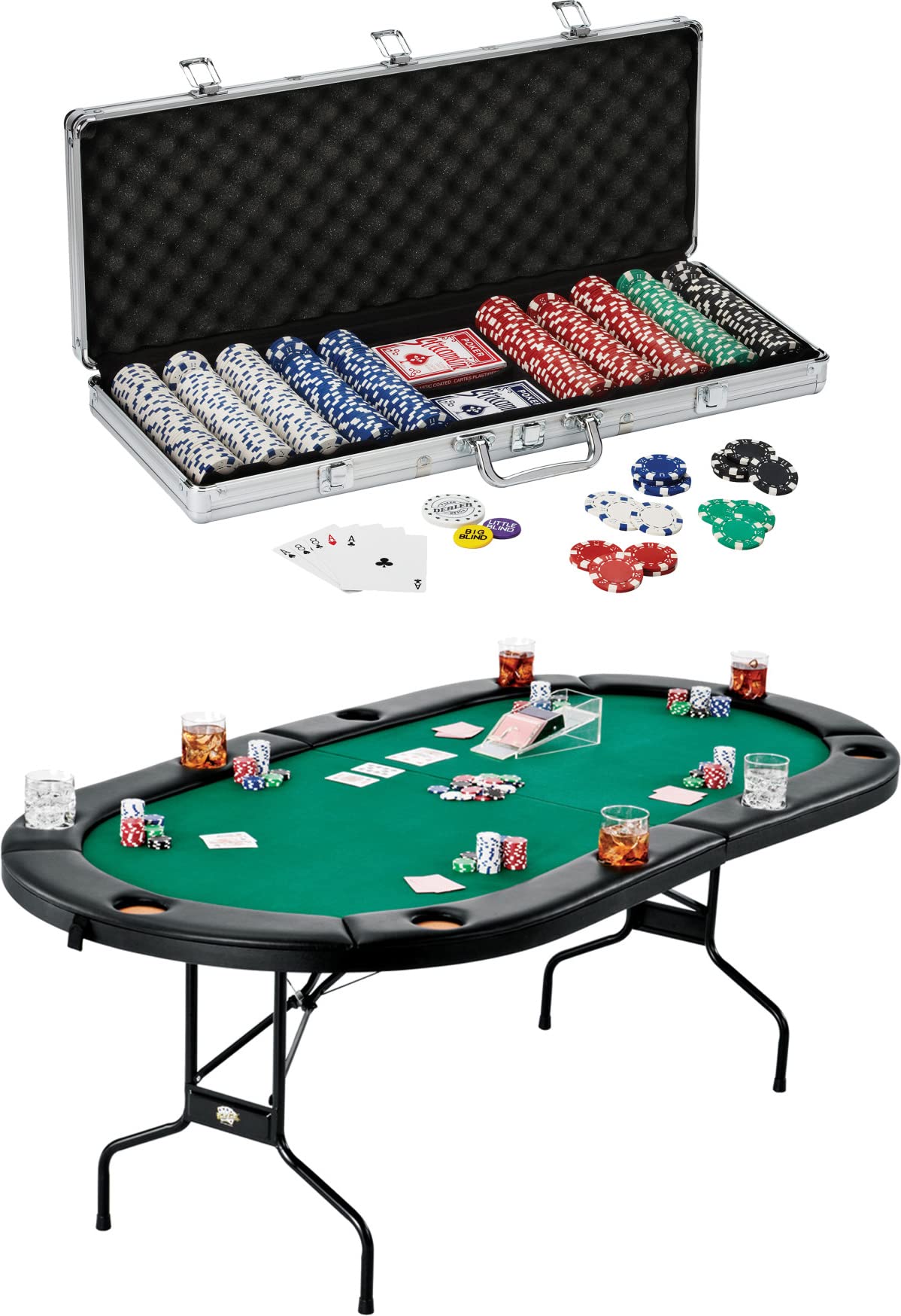 Fat Cat Texas Hold'em Table & Poker Chip Set