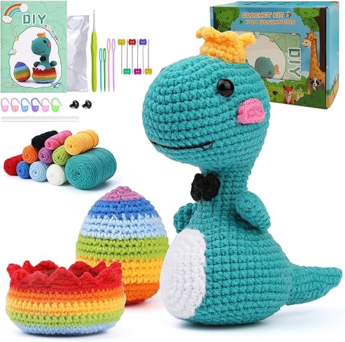 Kit de ganchillo para principiantes, kit de inicio de ganchillo con video paso a paso, kit de ganchillo para principiantes para adultos y niños con