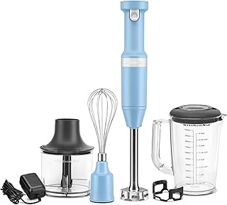 KitchenAid Cordless Variable Speed Hand Blender with Chopper and Whisk Attachment - KHBBV83