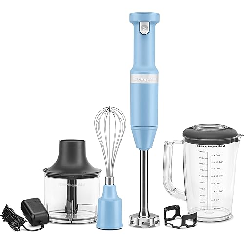 KitchenAid Cordless Variable Speed Hand Blender with Chopper and Whisk Attachment - KHBBV83