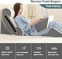 Vista 8 de Yojoker Juego de 6 almohadas ortopédicas de cuña para dormir, espuma poscirugía para el cuerpo, alivio del dolor de espalda y piernas, almohadas