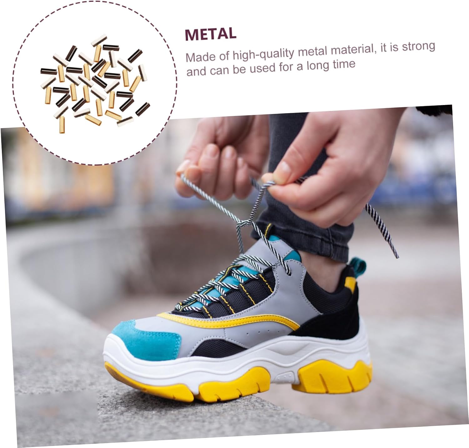 GALPADA 450pcs Metal Ends Caps for Shoe Laces Great for Repairing Frayed Tips Includes and Ends Easy to Use and Stylish Shoe Accessories