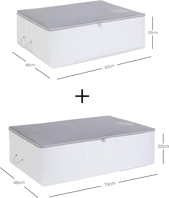 Ocean Home Textile 2'li Gri Renk Stuff & Things Baza Altı Hurç Set