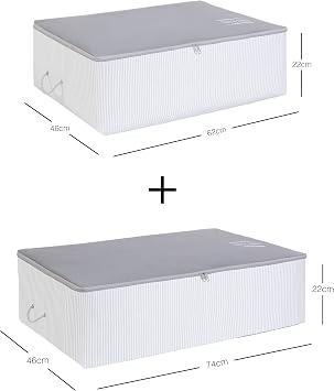 Ocean Home Textile 2'li Gri Renk Stuff & Things Baza Altı Hurç Set