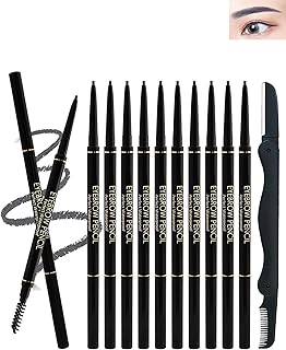 Juego de 12 lápices de cejas grises impermeab...