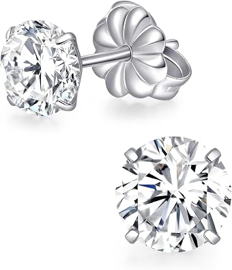 G23 Pure Titanium Stud Earrings With 6MM CZ | Hypoallergenic, F136 Implant Grade, Nickel free, Lightweight, Waterproof