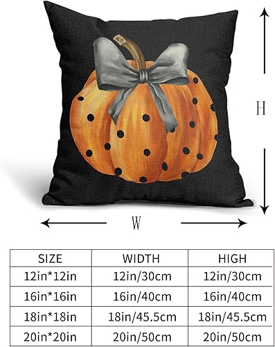 Miniatura 3 de aportt Juego de 2 fundas de almohada de Halloween de 18 x 18 pulgadas, diseño de calabaza, fantasma, color negro, lino y algodón, fundas de cojín