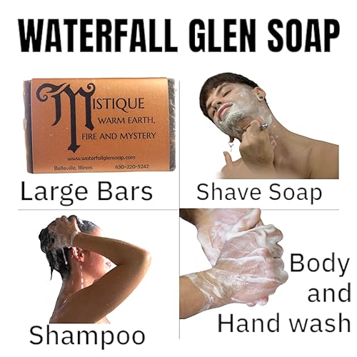 Miniatura 2 de WFG WATERFALL GLEN SOAP COMPANY, LLC, Mistique, sándalo, pachulí y especias jabón de baño, jabón corporal, jabón vegano natural enriquecido con