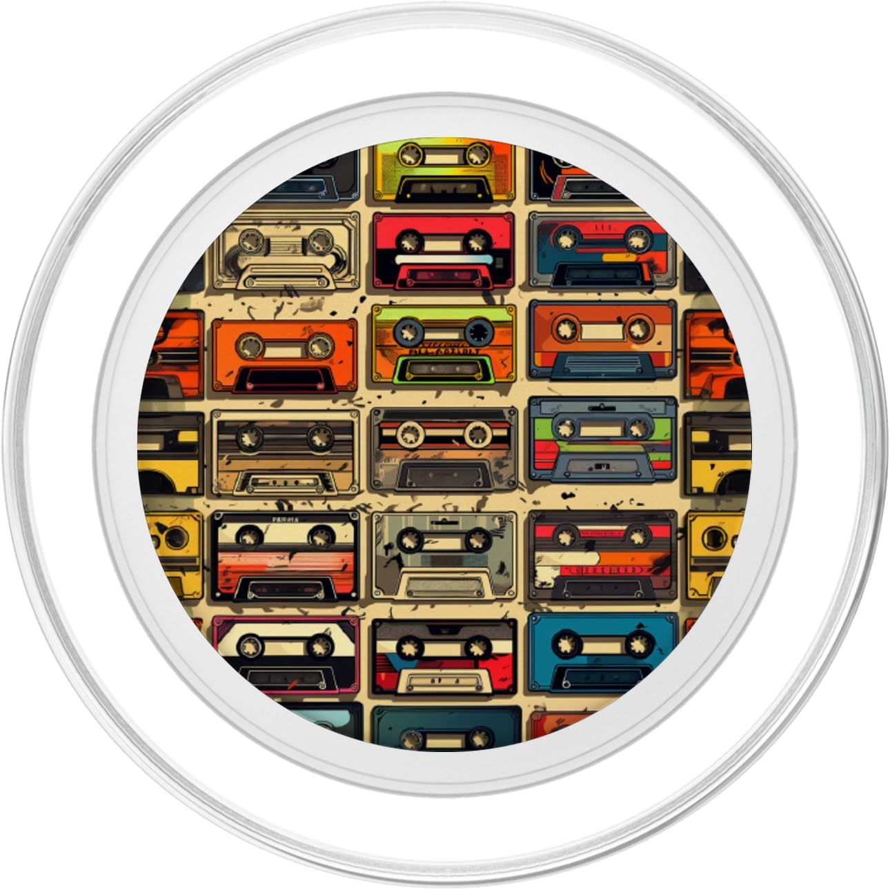 Retro Life Music Lover Cassette National Retro Day PopSockets PopGrip for MagSafe