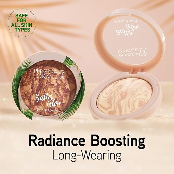 Physicians Formula Butter Glow Pressed Powder, Radiance-Boosting Face Powder with Murumuru Butter for Soft-Focus Finish Translucent Glow
