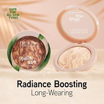 Physicians Formula Butter Glow Pressed Powder, Radiance-Boosting Face Powder with Murumuru Butter for Soft-Focus Finish Translucent Glow