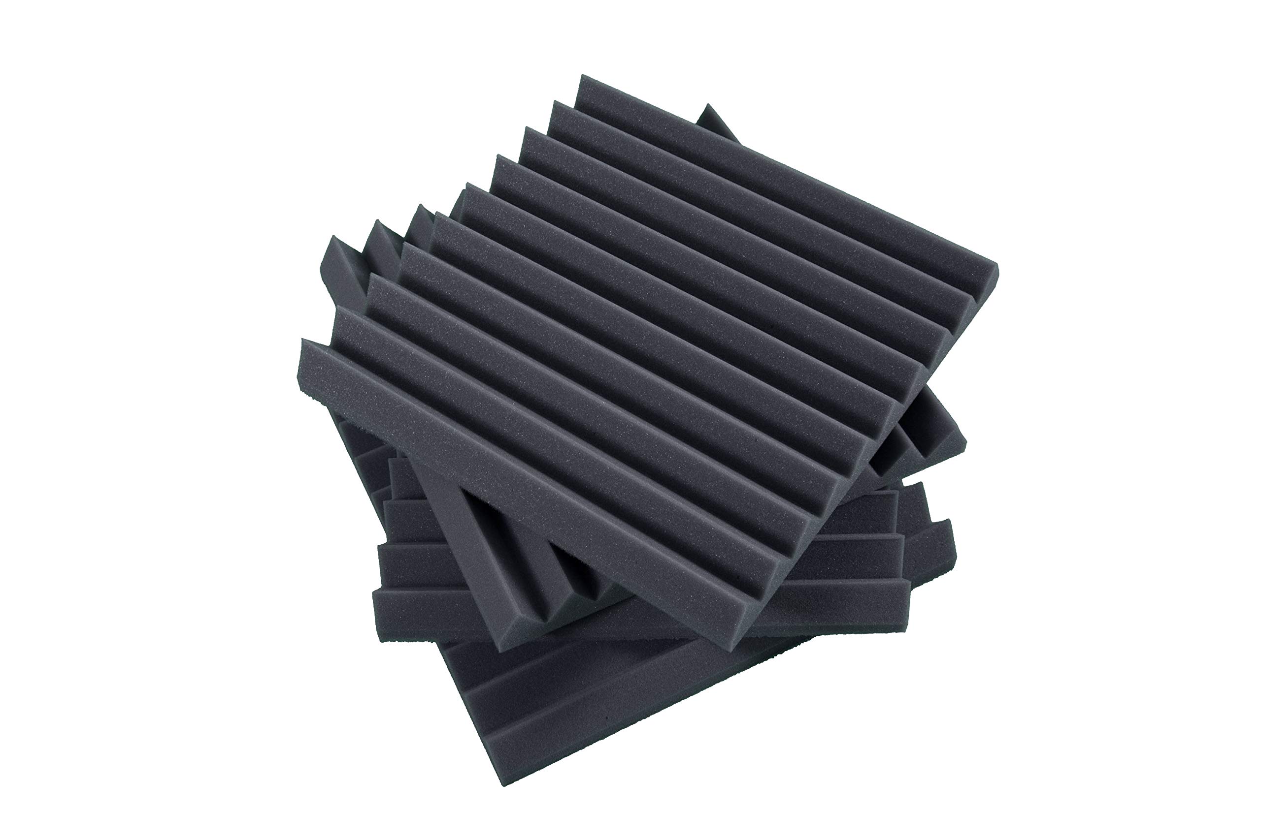 Keyhelm | Pannelli Fonoassorbenti monopiramidali | 50x50cm altezza 6 cm D25 Grigio antracite | Pacco da 20 (5 mq) | Correzione Acustica medio-alte frequenze | Studi di registrazione
