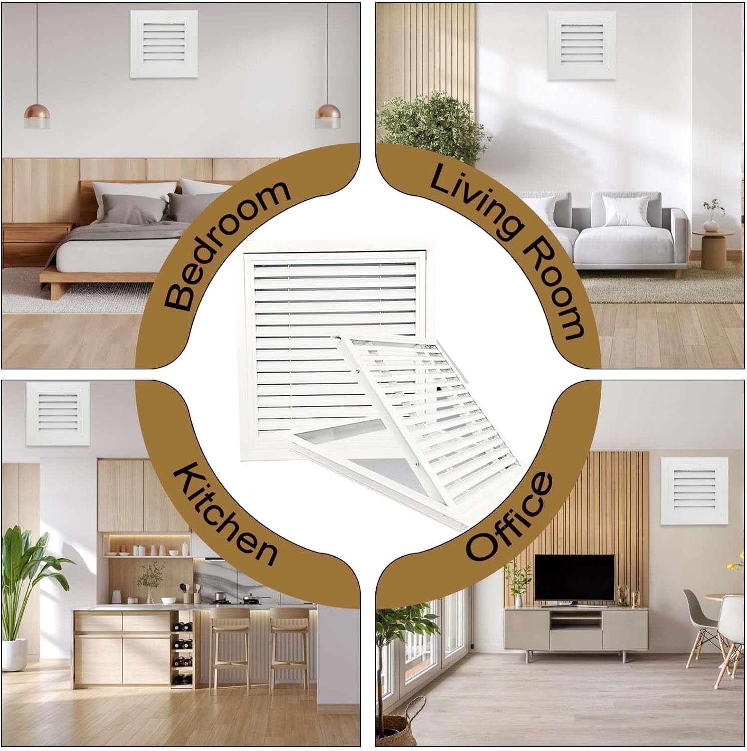 Aluminum Return Grille, Return Air Vent Cover Linear Bar Removable Grille,Vent Cover Grill for Sidewall and Ceiling,Efficient Air Intake for Home Office(20x30in)