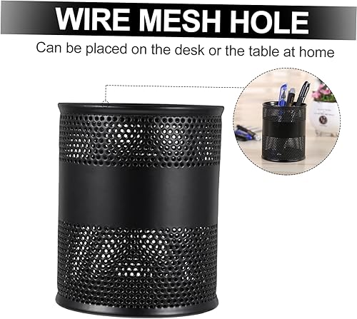 Miniatura 5 de Operitacx 3 unids hierro pluma olla papelería decorar pluma cubo hierro red metal papelería titular de la pluma de alambre de hierro organizador de