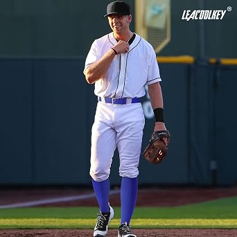 LEACOOLKEY Baseball Socks and Belt Combo Adult Youth Softball Elastic Socks Belt Set Adjustable