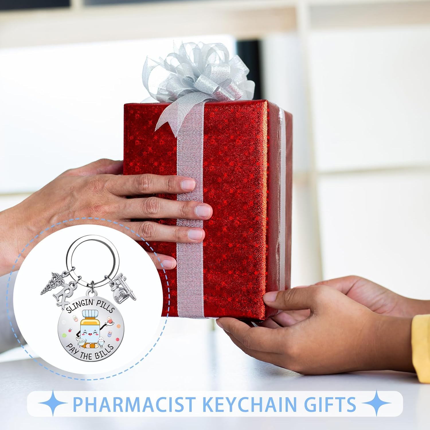 Pharmacist Gifts Keychain for Women Men Pharmacy Technician Accessories Gifts, Funny Pill Pharmacist Appreciation Keychain for Nurses Doctor, Medical Work Birthday Graduation Retirement - Image 6