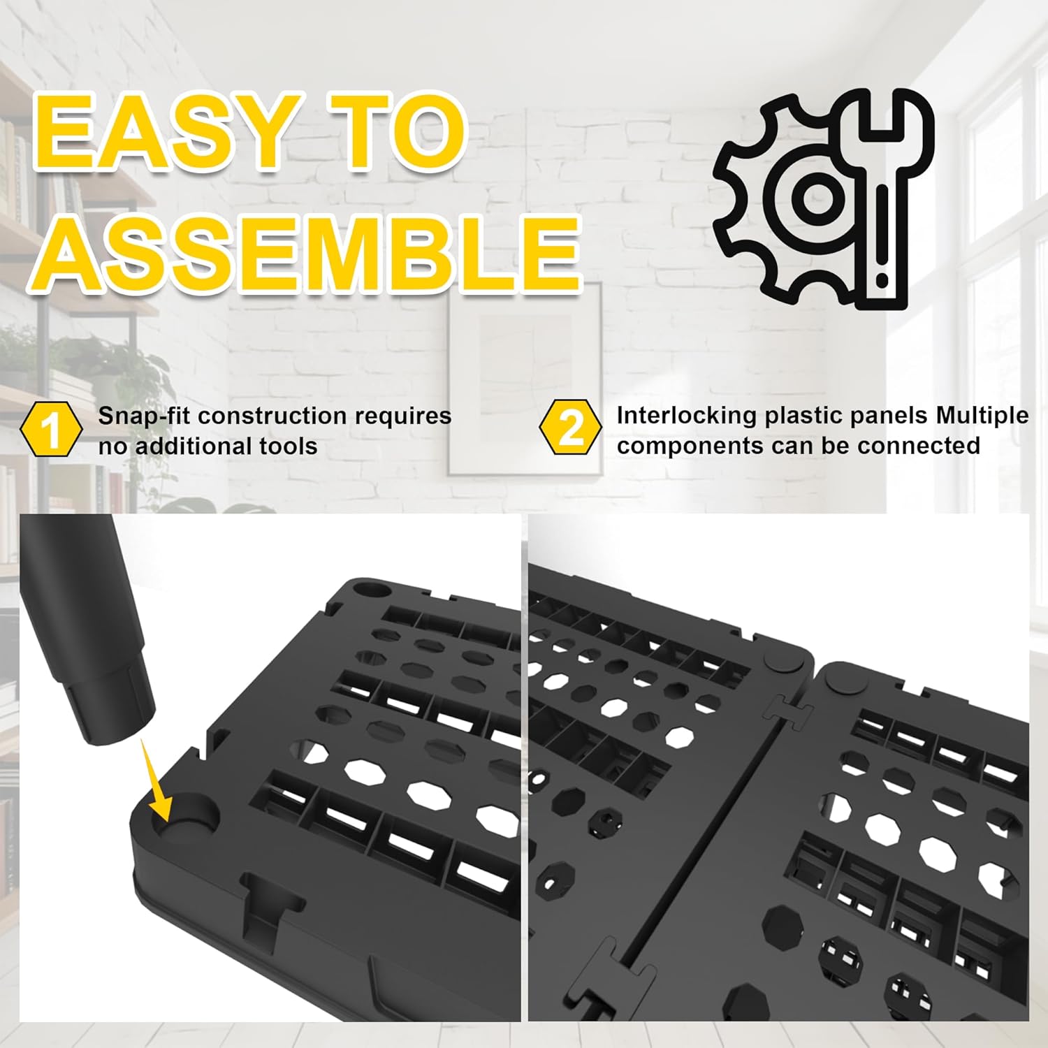 72”H Plastic Garage Storage Shelves,5-Tier Heavy Duty Plastic Shelving,700LBS Plastic Shelving Units Free Standing,for Home,Garage,Basement, Laundry,Black,16.93" Dx35.43 Wx72.44 H