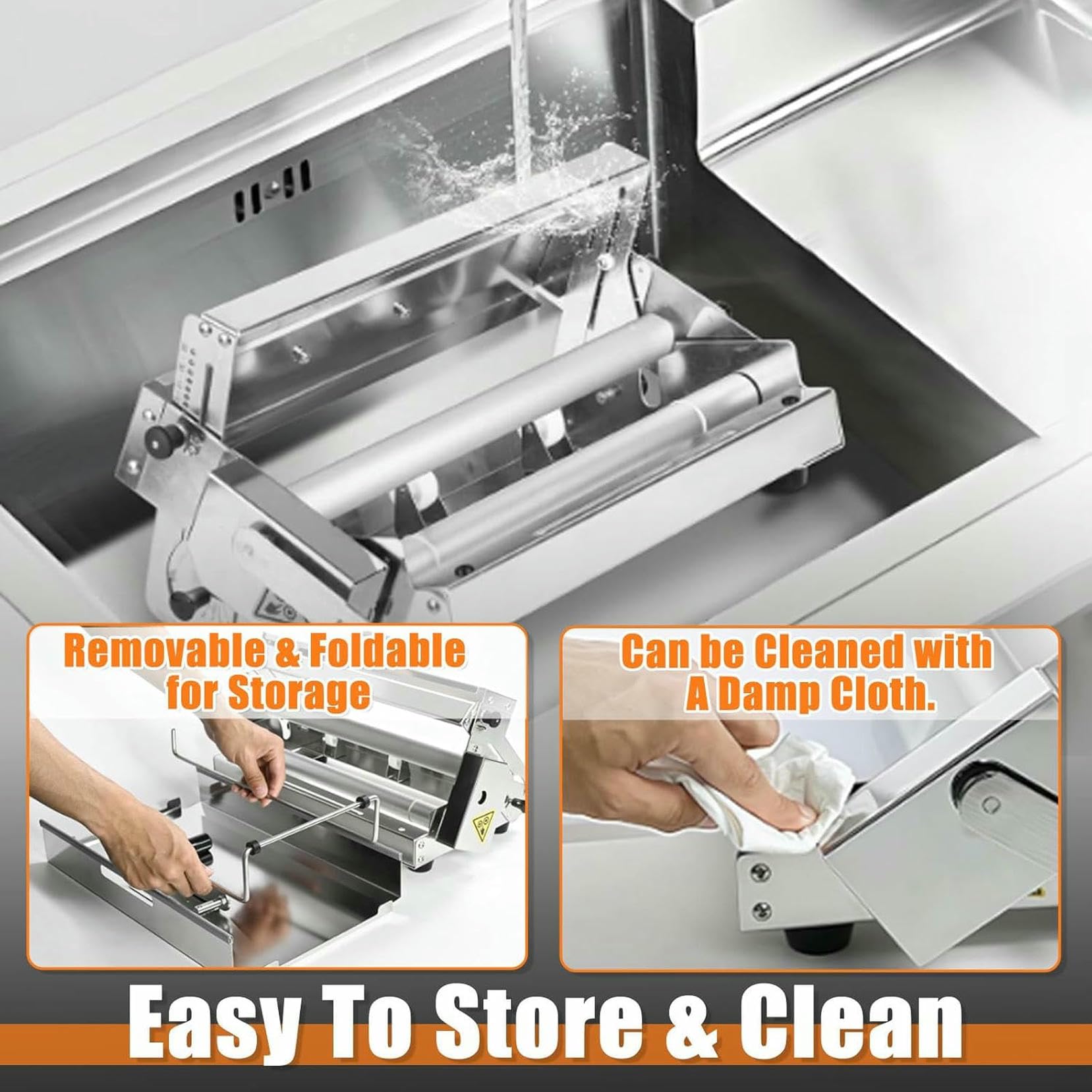 Laminadora De Masa Compacta, Máquina De Hojaldre, Máquina Laminadora De Masa Plegable con Espesor Ajustable Y Tablas Laminadoras, para Pizza, Croissants, Pastelería, Fondant~/