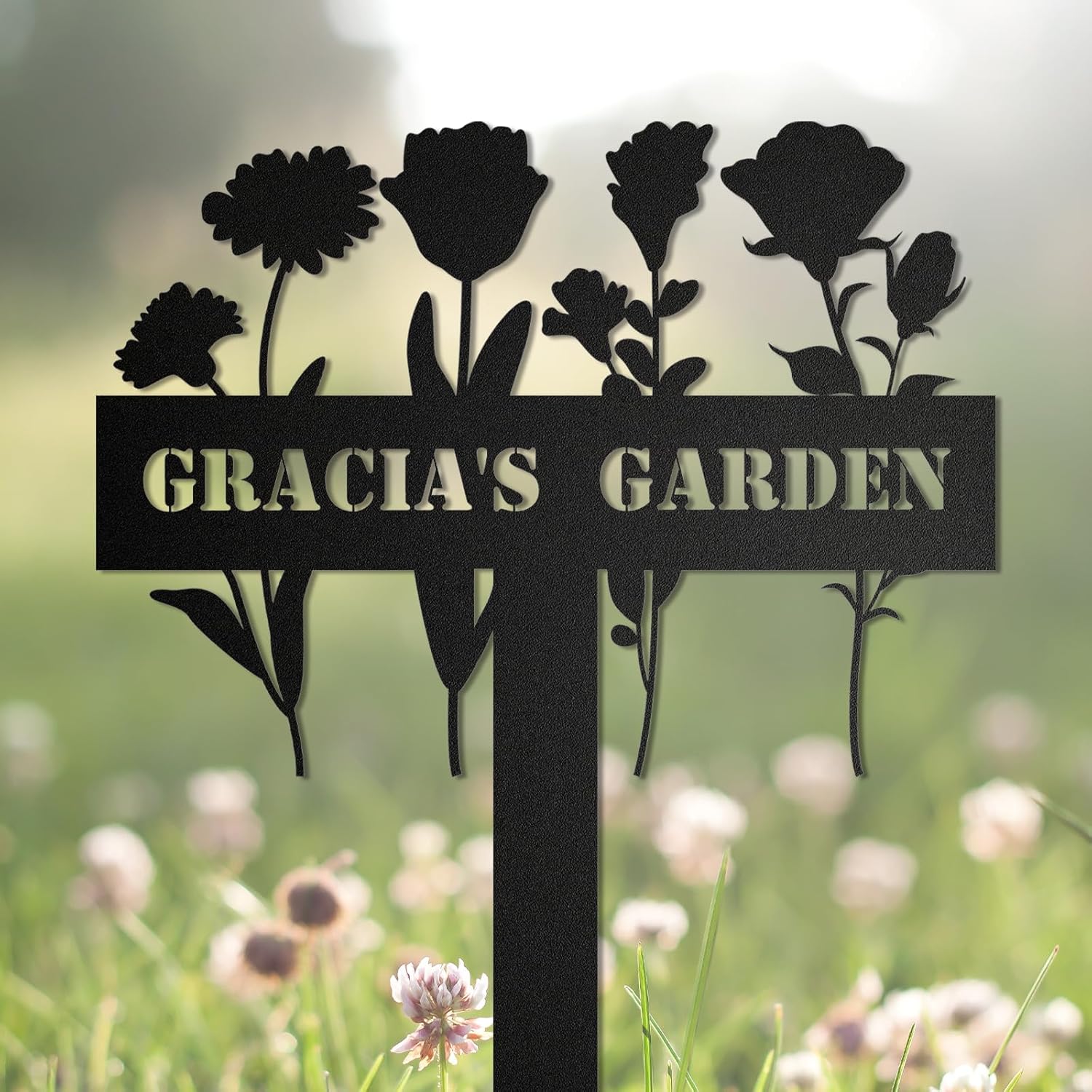 Personalized Garden Sign with Stake, Custom Metal Sign for Outdoor Yard Decor, Lawn Art, Farmhouse Decorative, Housewarming Gift