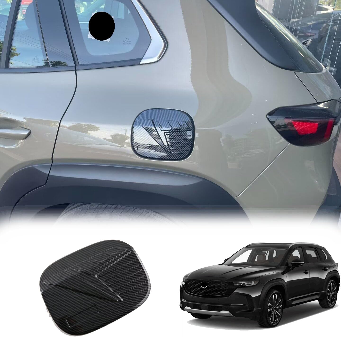 Fuel Tank Cover, Compatible for Mazda CX50 CX-50 2023 2024 Accessories Oil Cap Gas Cover Trim Sticker Carbon Fiber Print