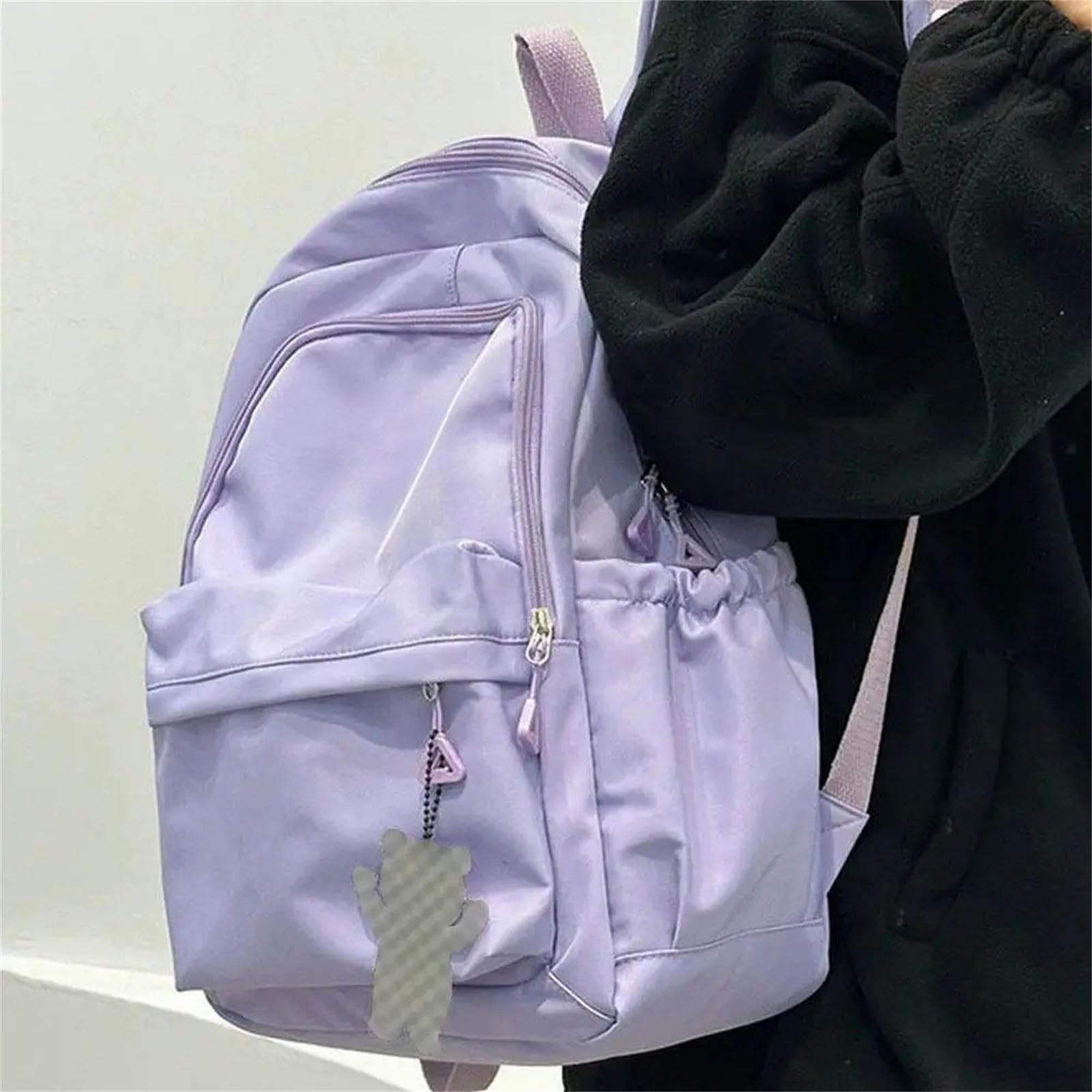 Plecak szkolny Duża pojemność Plecak Torba na ramię Torba na książki Nylon Podróże Plecaki Student Daily Zipper Torby szkolne-żółte