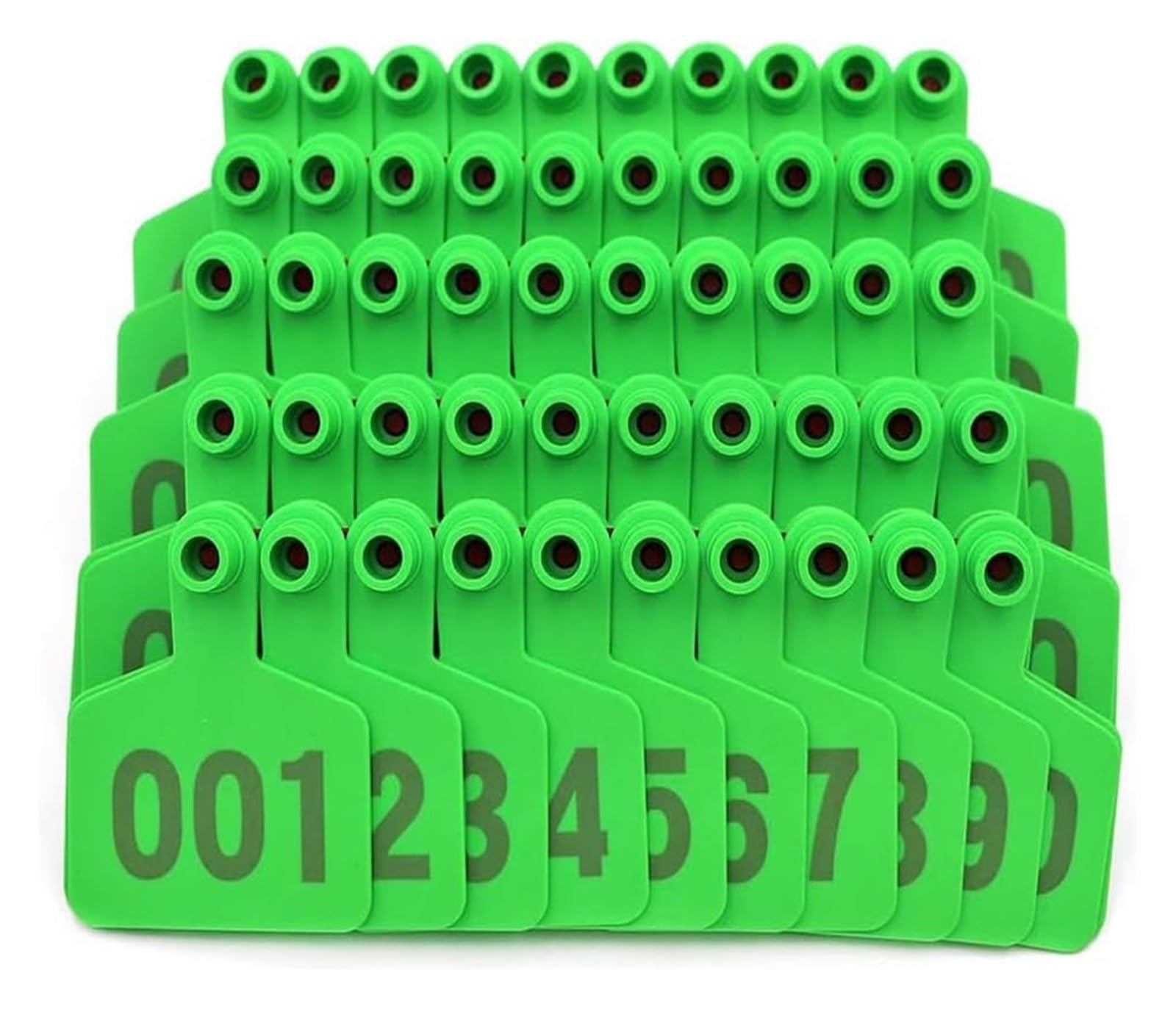 Plastikowa karta numerowa, oznaczenia zwierząt 100 szt. nr 001-1000, plastikowe zwierzęta hodowlane dla krów, kóz, owiec, świń, kolczyki identyfikacyjne dla zwierząt(Green,101-200)
