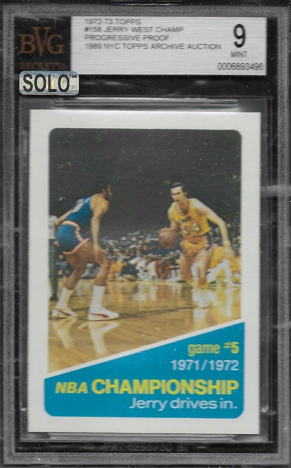 1972 Topps Basketball #158 Jerry West Game 5 Progressive Proof Run Bvg 7 Cards - Basketball Cards