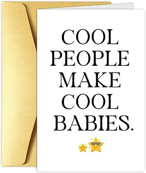 Obbyidk Baby Shower Card for New Parents, New Baby Congratulations Card for Couple, Pregnancy Gift for Expecting Mother Father, Cool People Make Cool Babies